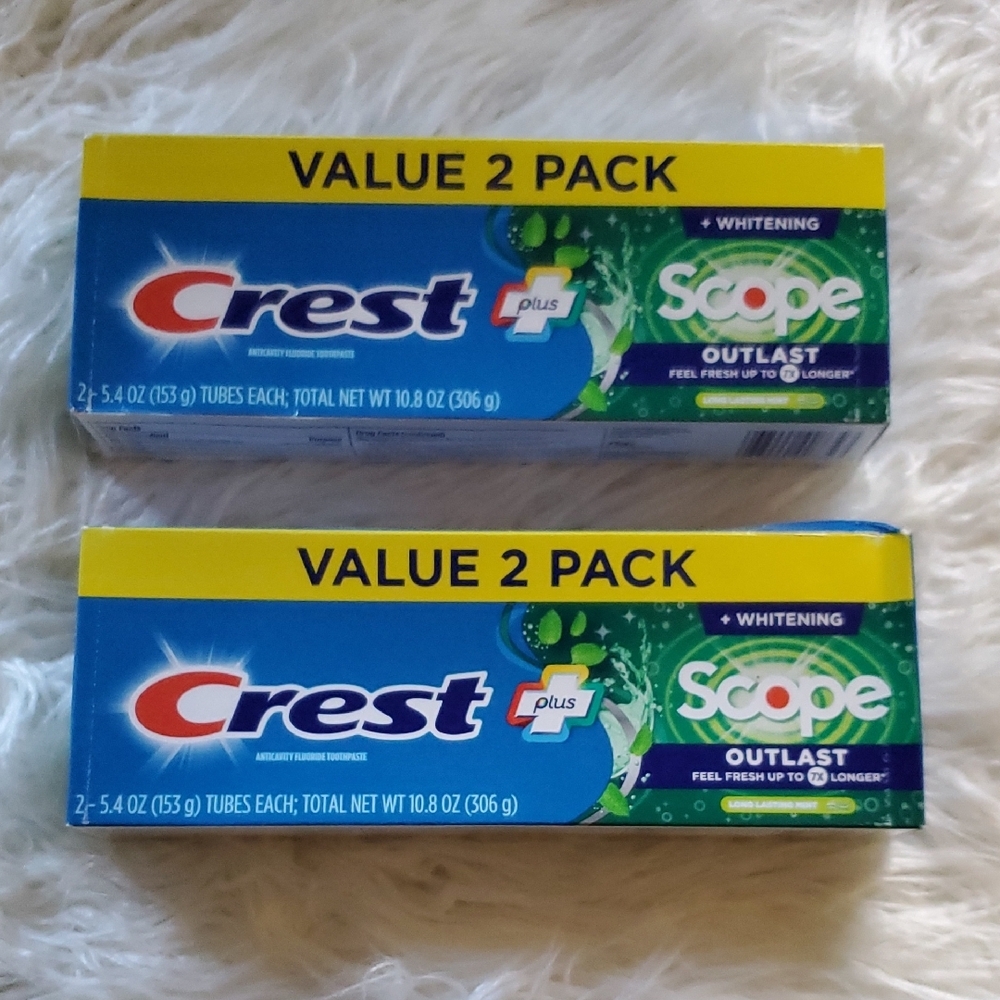 🍀New Crest Plus Scope Value 2 Pack Toothpaste
